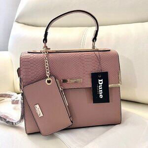 Dune London Handbag Pink and Gold With Coin Purse and Removable Strap